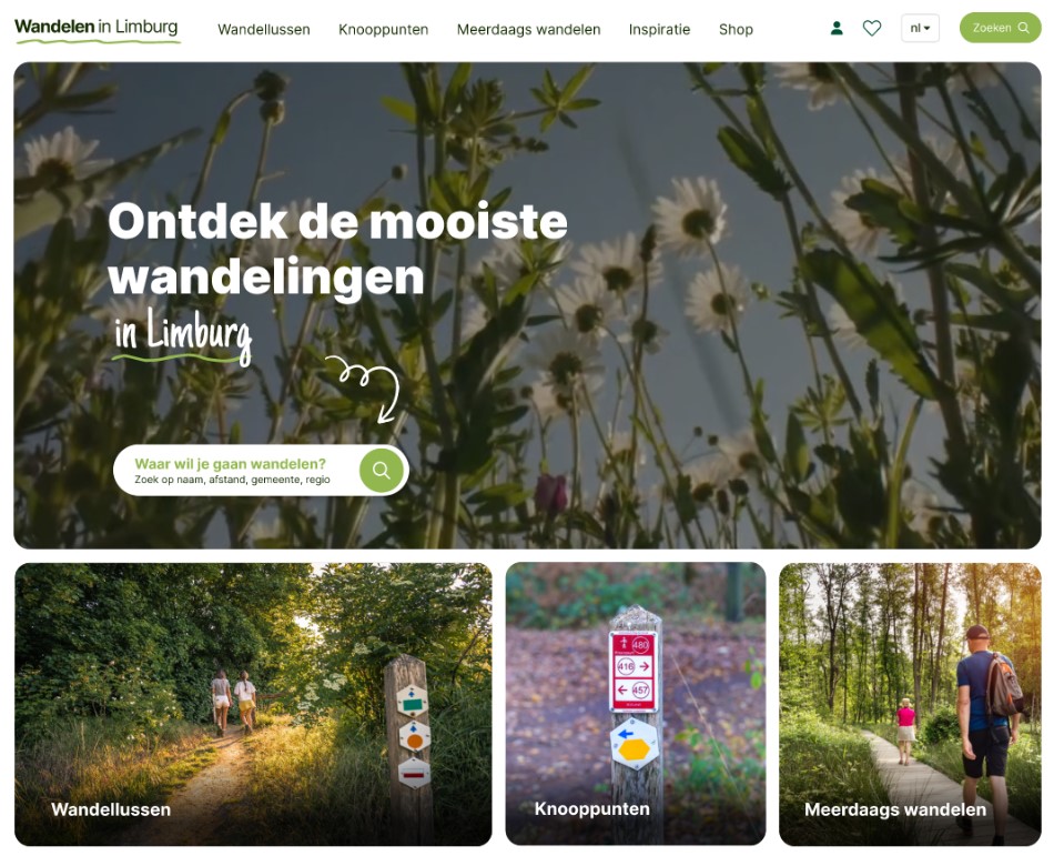 design homepage WandeleninLimburg.be